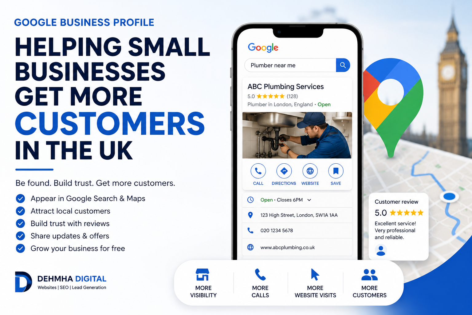 How Google Business Profile Helps Small Businesses Get More Customers in the UK (2026 Guide) | Dehmha Digital